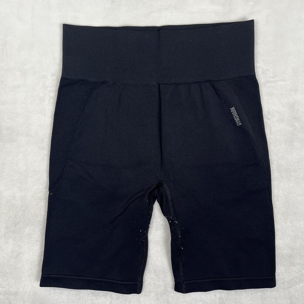 Gymshark Shorts Womens Medium Black Compression 8 Inseam Biker Athletic Gym